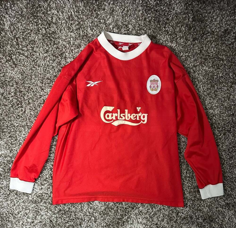 Vintage Original Reebok 1998-2000 Liverpool FC Home Long Sleeve Jersey Size XL C